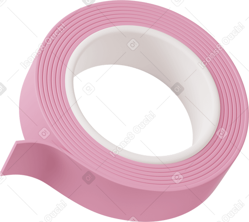 3D pink tape PNG, SVG