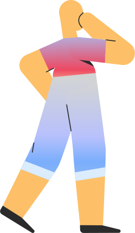 adult in shorts standing back Illustration in PNG, SVG