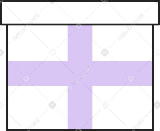 box with lilac ribbon Illustration in PNG, SVG