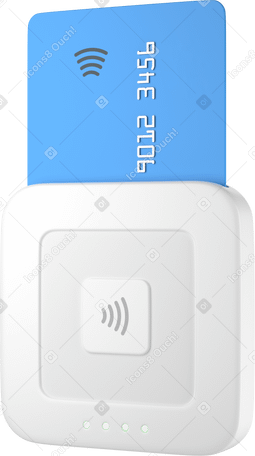 3D reader for contactless and chip with credit card PNG, SVG