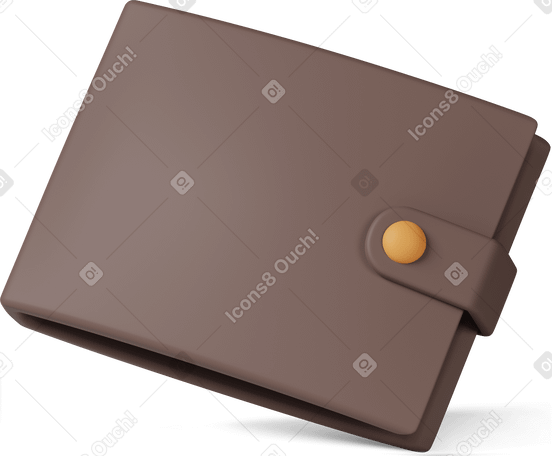 3D brown wallet PNG, SVG