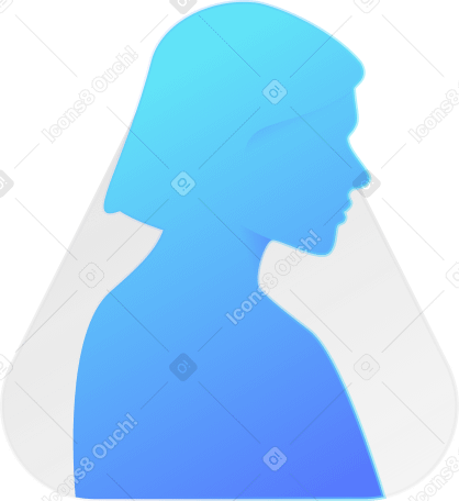 blue silhouette of a woman PNG, SVG