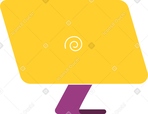yellow desktop monitor Illustration in PNG, SVG