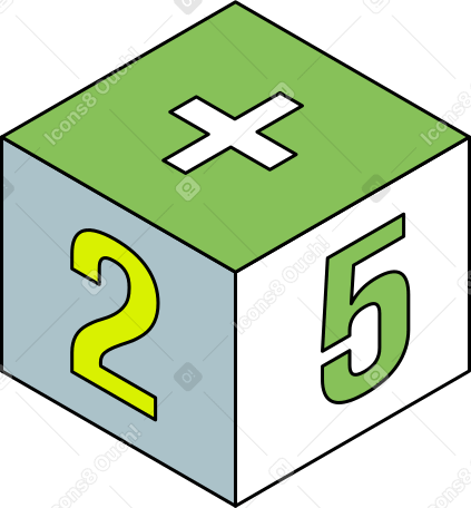 кубик с цифрами в PNG, SVG