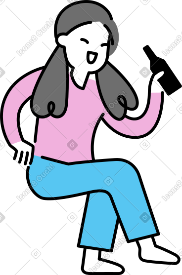 坐着的年轻女子 PNG, SVG