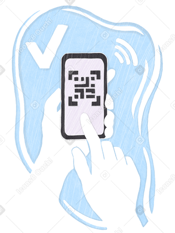 Contactless payment by phone using a qr-code PNG, SVG