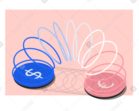 currency exchange, slinky toy metaphor  PNG, SVG