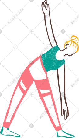 金发女郎在瑜伽姿势中弯下腰 PNG, SVG