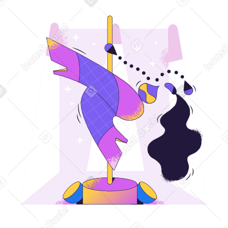 Pole dancer Illustration in PNG, SVG