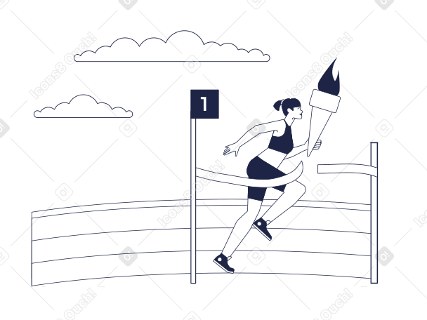 ランニング競技を終えた女性 PNG、SVG