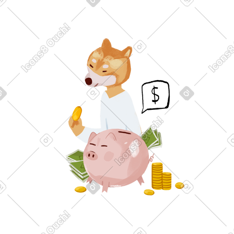 keeping money in a piggy bank PNG, SVG