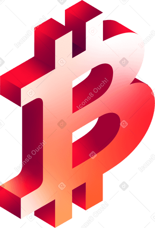 red bitcoin symbol PNG, SVG