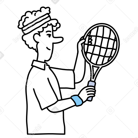Young man with a racket PNG, SVG