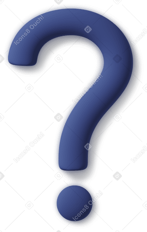 3D blue question mark icon Illustration in PNG, SVG
