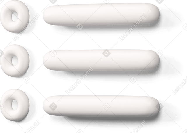 3D Сhecklist with round items turned to the left PNG, SVG