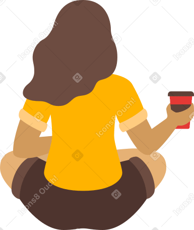 woman with coffee Illustration in PNG, SVG