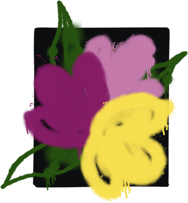 Тюльпаны граффити цветы в PNG, SVG