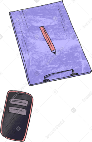pencil folder and phone PNG, SVG