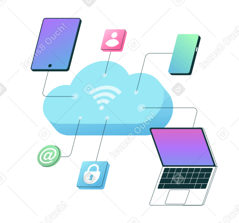 Serviços em nuvem e armazenamento de dados online PNG, SVG