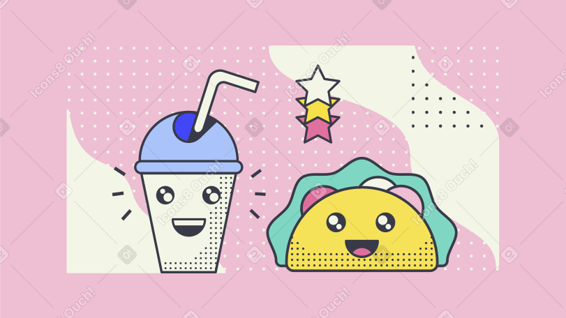 Cute lunch Illustration in PNG, SVG