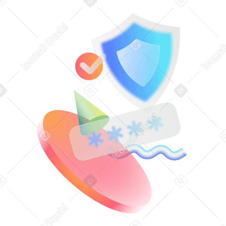 Cyber Security password and shield PNG, SVG