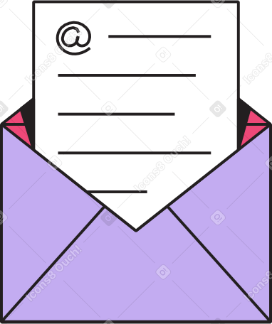 envelope with a letter Illustration in PNG, SVG