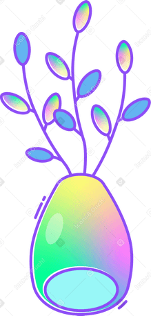 버드나무가 있는 꽃병 PNG, SVG