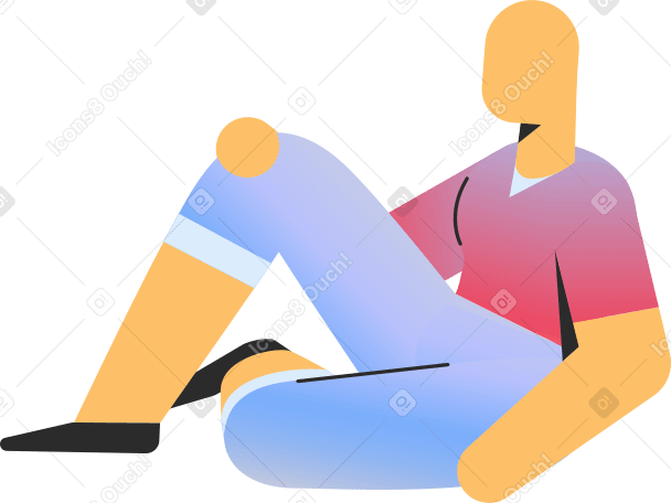 adult in shorts sitting Illustration in PNG, SVG