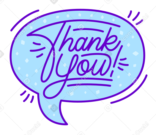 lettering sticker thank you speech bubble dots Illustration in PNG, SVG