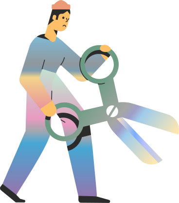 man with scissors PNG, SVG