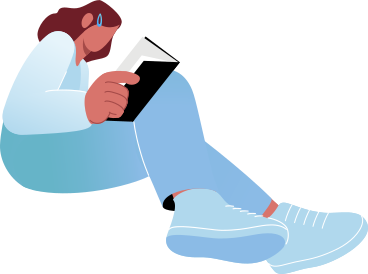 woman sitting and reading a book PNG, SVG