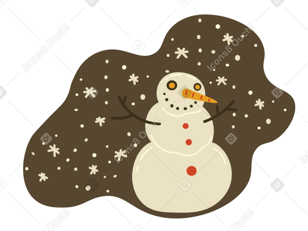 Snowman on the background of snowfall PNG, SVG