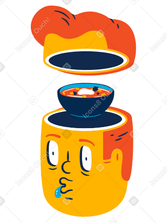 Man thinking about soup PNG, SVG