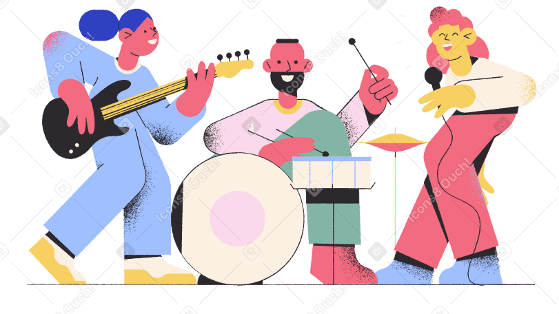 A group of people that are playing instruments PNG, SVG