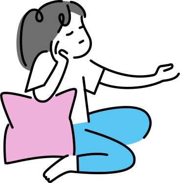 Скучающая женщина с подушкой в PNG, SVG