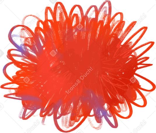 red abstract scribble Illustration in PNG, SVG