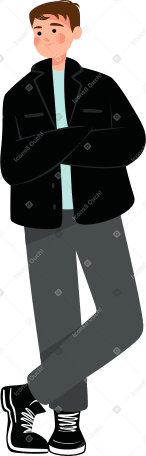 boy folded his arms across his chest PNG, SVG