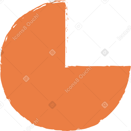 orange pie chart Illustration in PNG, SVG