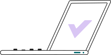 open laptop with checkmark on screen PNG, SVG