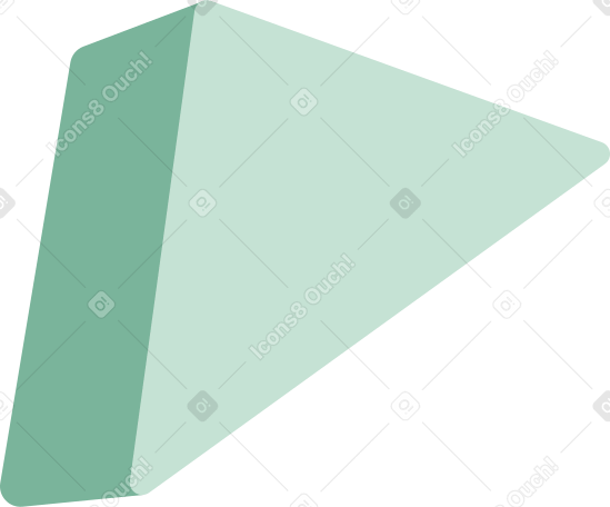 green three-dimensional triangle PNG, SVG