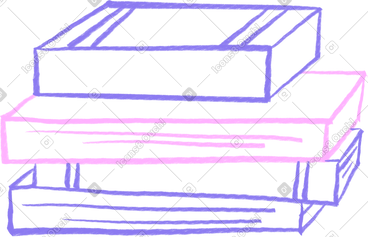 Pink and purple stack of books PNG, SVG