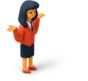 Businesswoman shrugging shoulders PNG, SVG