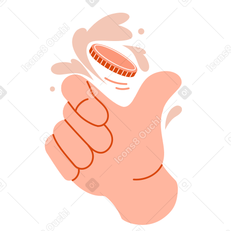 Hand Flipping a Coin for decision PNG, SVG