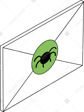 letter with a virus Illustration in PNG, SVG