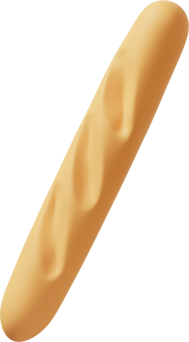 Yellow baguette PNG, SVG