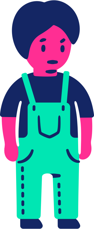 child in overalls PNG, SVG