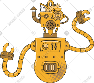 Robot with long arms PNG, SVG