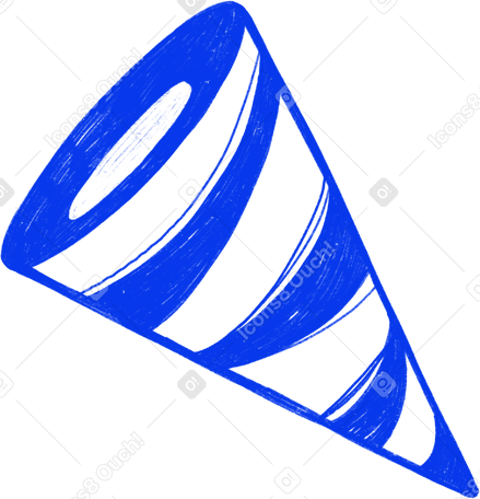 blue clapper cone Illustration in PNG, SVG