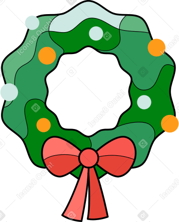 xmas wreath Illustration in PNG, SVG
