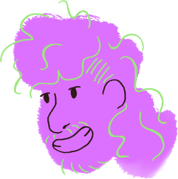 Young man with big smile and curly hair PNG、SVG